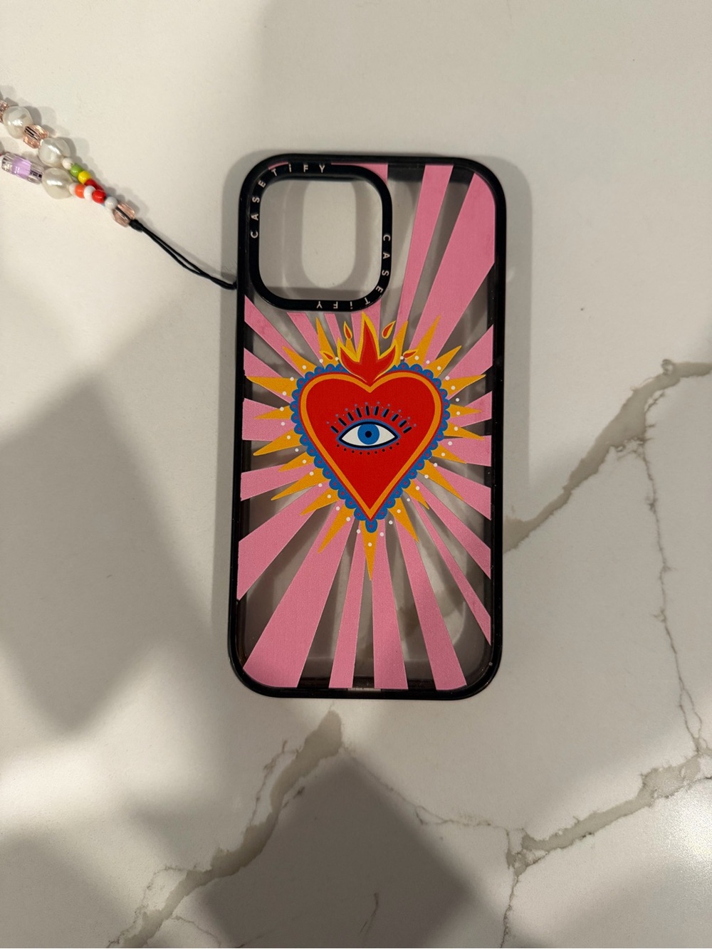 Casetify Pink & Red Sacred Heart Eye iPhone 14 Pro Max Case